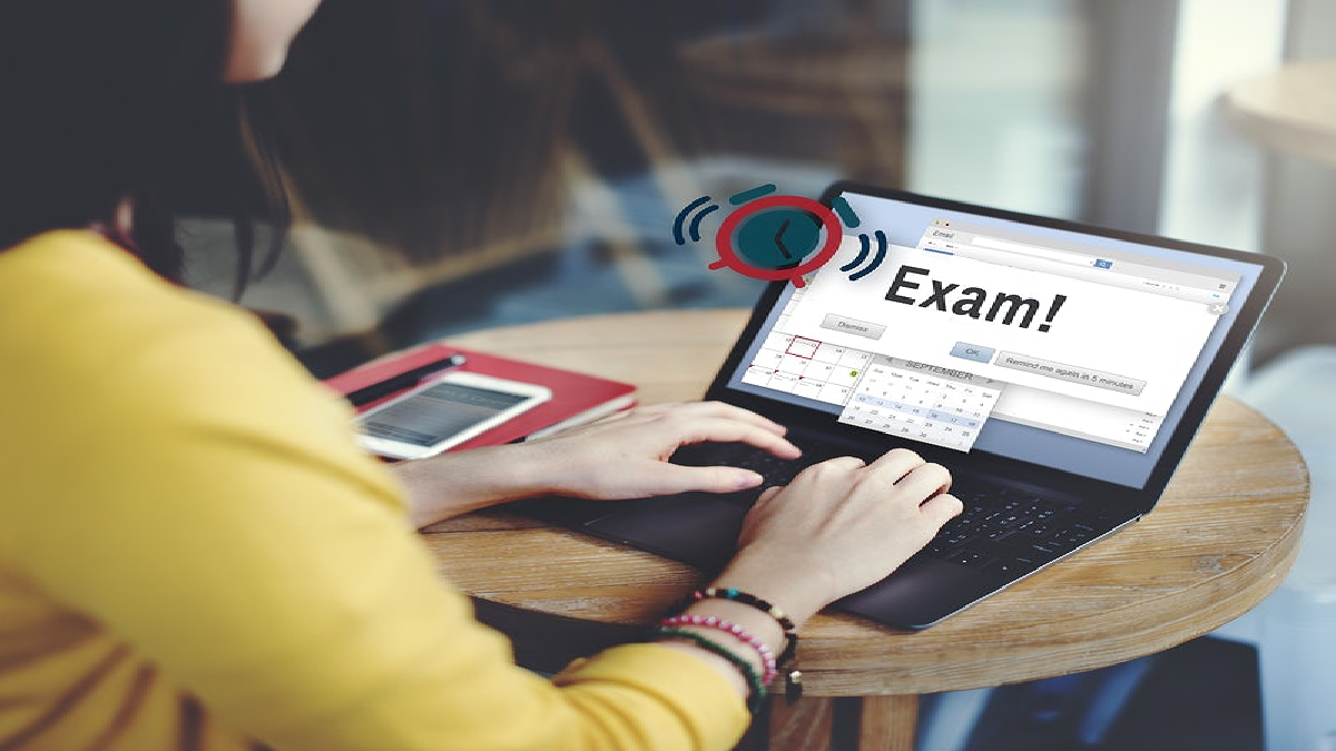 Student sitting for an Online Exam