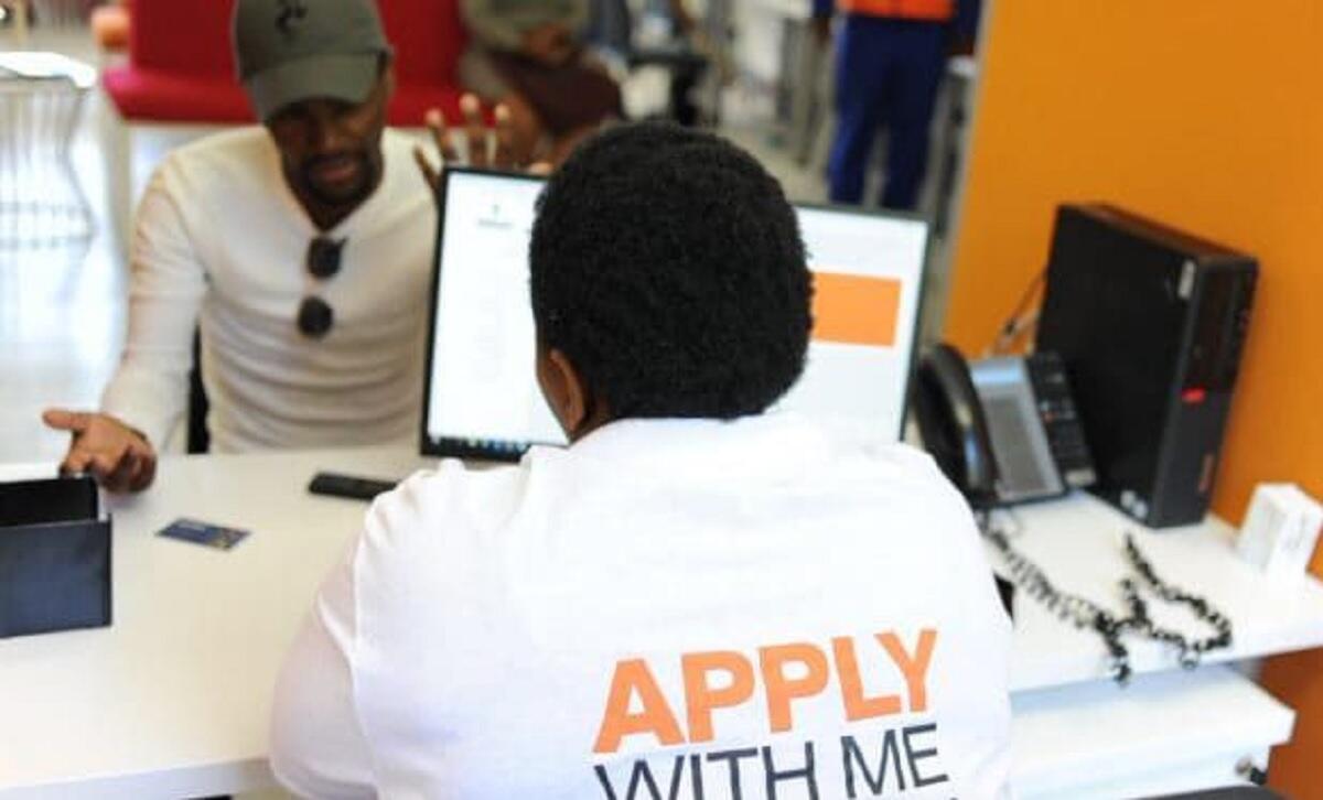NSFAS Office, Student applying for NSFAS bursary at application centre 