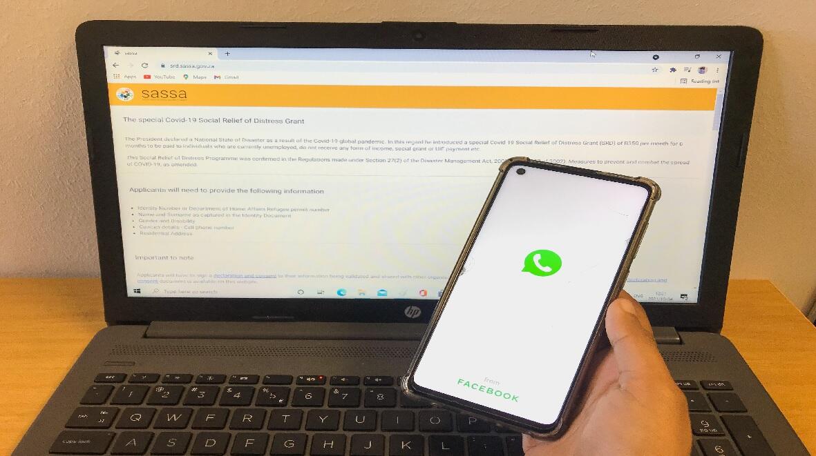 sassa website with phone on whatsapp