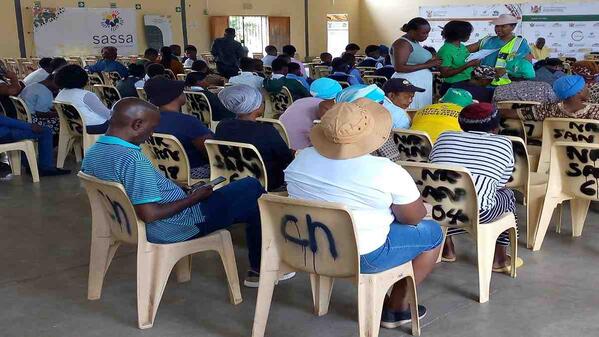 Sassa clients visit hall to collect their June grant payments