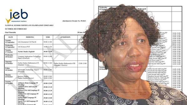 Minister with IEB matric exam timetable