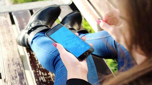 person using smartphone